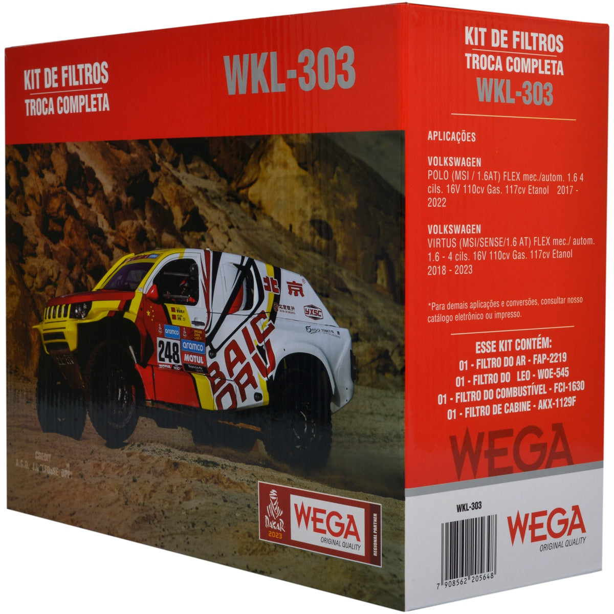 Kit Filtros de Ar Combustível Óleo e Cabine para Volkswagen Polo e Virtus - Wega - WKL-303 - (4)