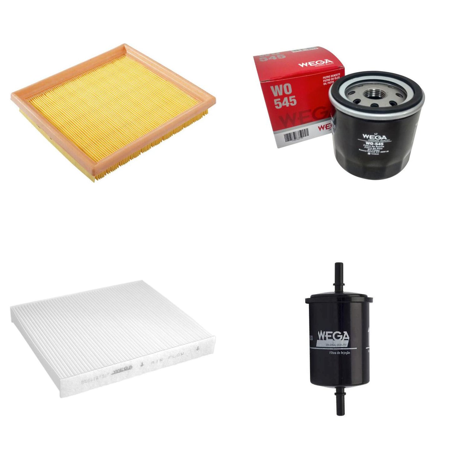 Kit Filtros de Ar Combustível Óleo e Cabine para Volkswagen Polo e Virtus - Wega - WKL-303 - (1)