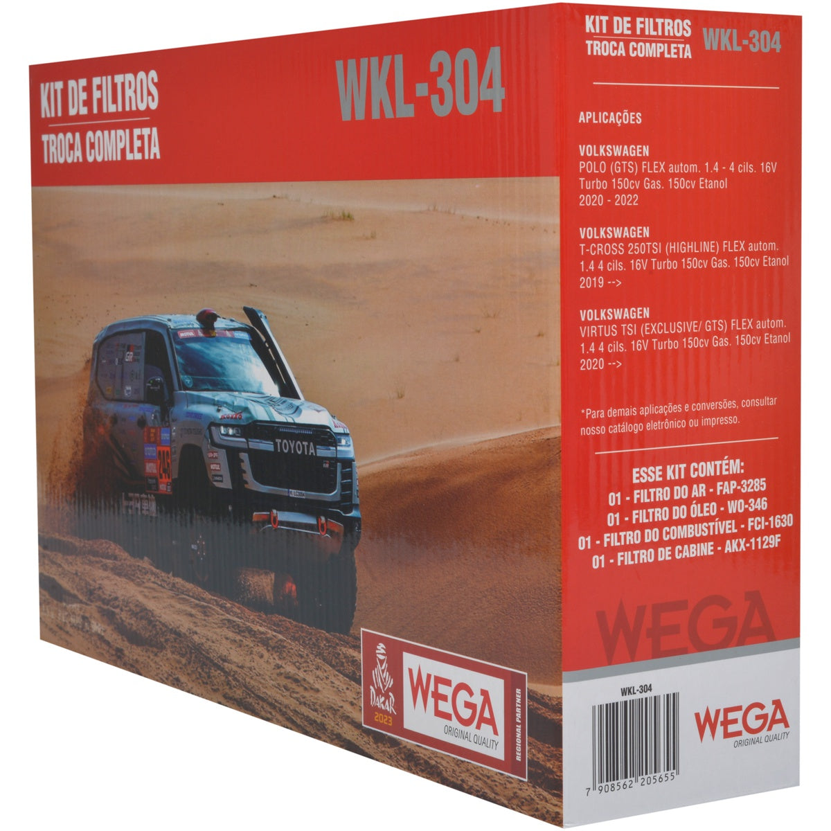 Kit de Filtros Polo T-Cross Virtus 1.4 Tsi - Wega - Wkl-304 - (3)