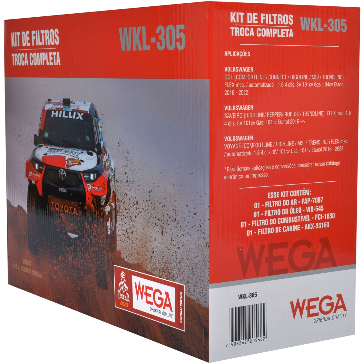 Kit de Filtros Gol Saveiro Voyage 1.6 8V - Wega - Wkl-305 - (3)
