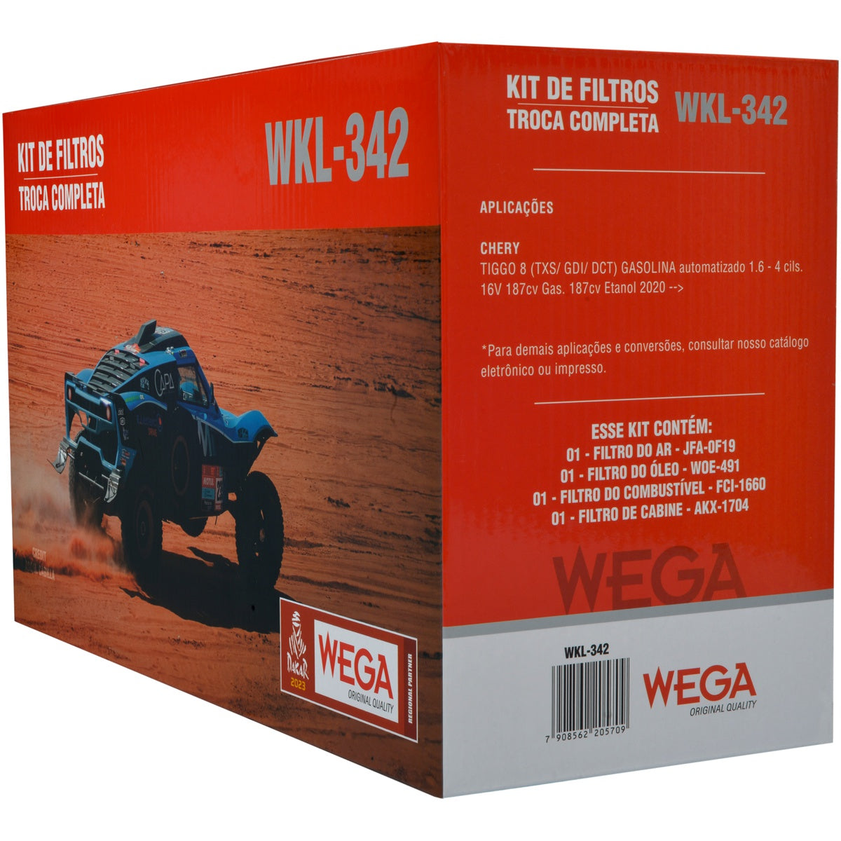 Kit Filtros de Ar Combustível Óleo e Cabine para Chery Tiggo 8 - Wega - WKL-342 - (8)