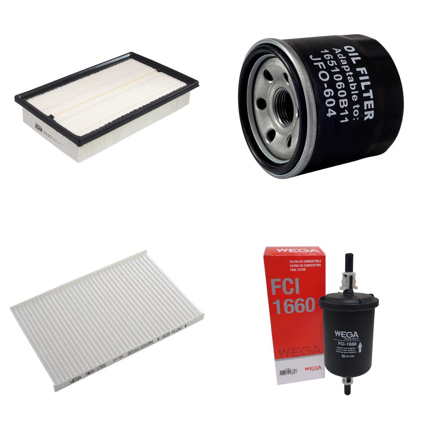Kit de Filtros Tiggo 3X 1.0 12V - Wega - Wkl-343 - (4)