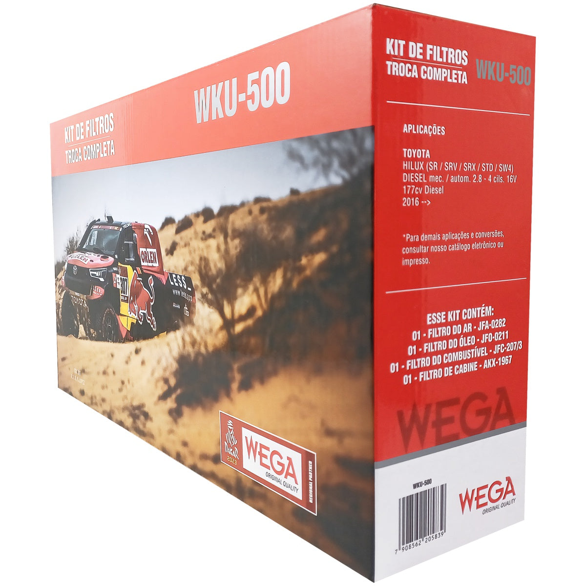 Kit Troca Filtros Ar Combustível Óleo Cabine Hilux SW4 2.8 16V Diesel 16/24 - Wega - WKU-500 - (8)