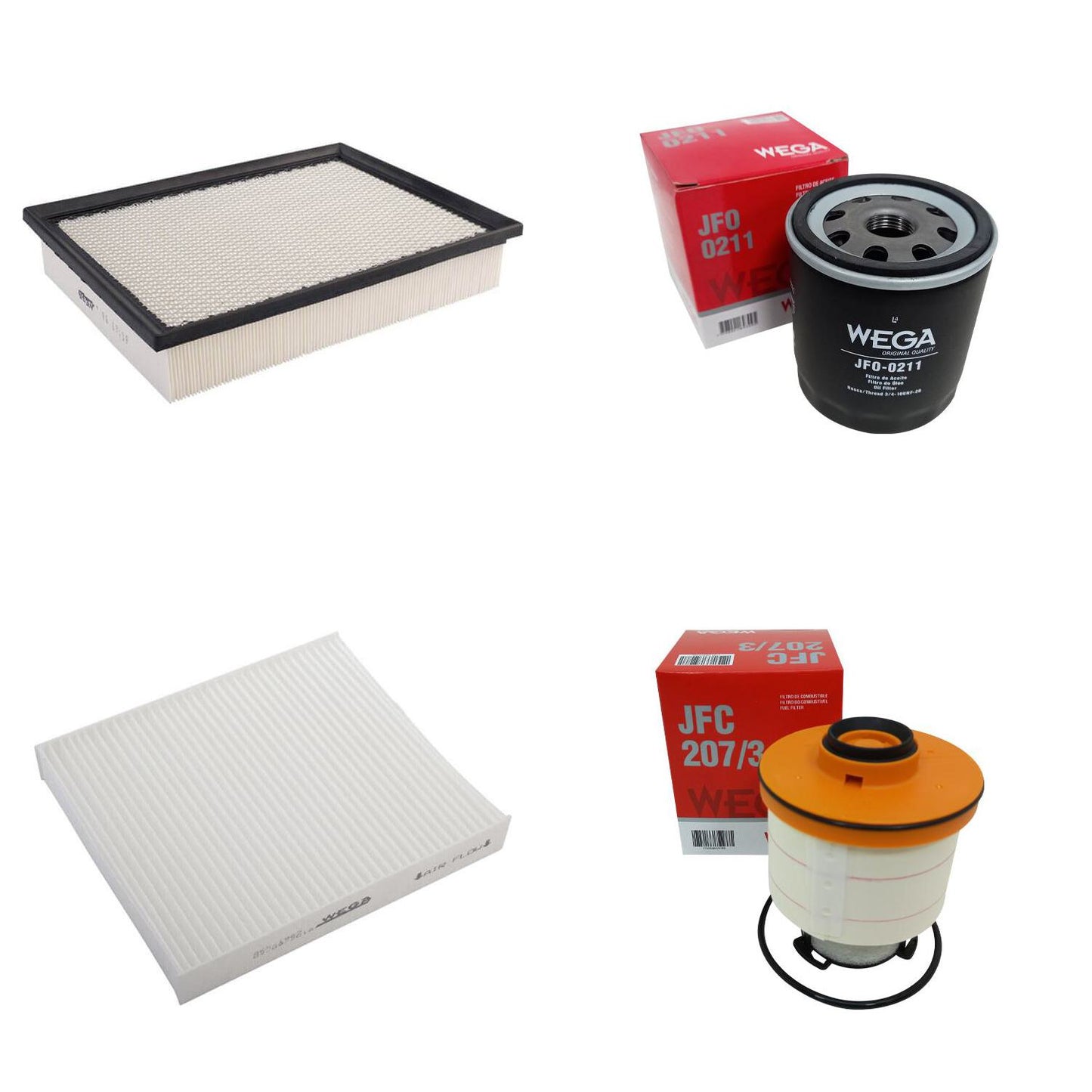 Kit Troca Filtros Ar Combustível Óleo Cabine Hilux SW4 2.8 16V Diesel 16/24 - Wega - WKU-500 - (1)