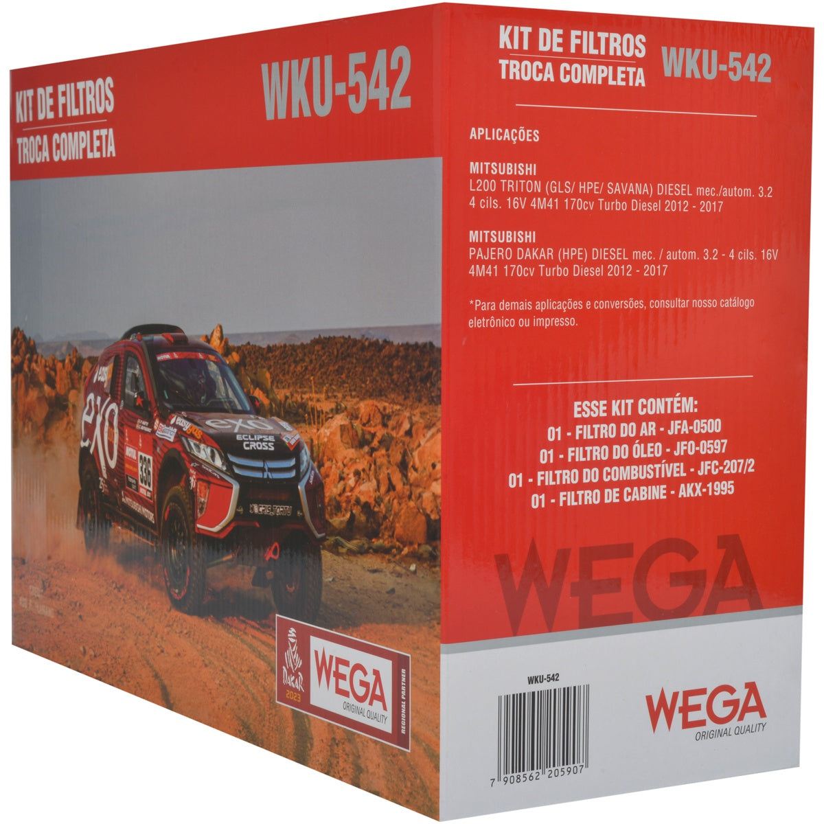 Kit Filtros Mitsubishi L200 Triton Pajero Dakar 3.2 para Mitsubishi Pajero Dakar - Wega - WKU-542 - (4)