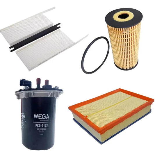 Kit Troca Completa Filtros Ar Combustível Óleo Cabine Master 2.3 16V Diesel 22/24 - Wega - WKU-580 - (1)