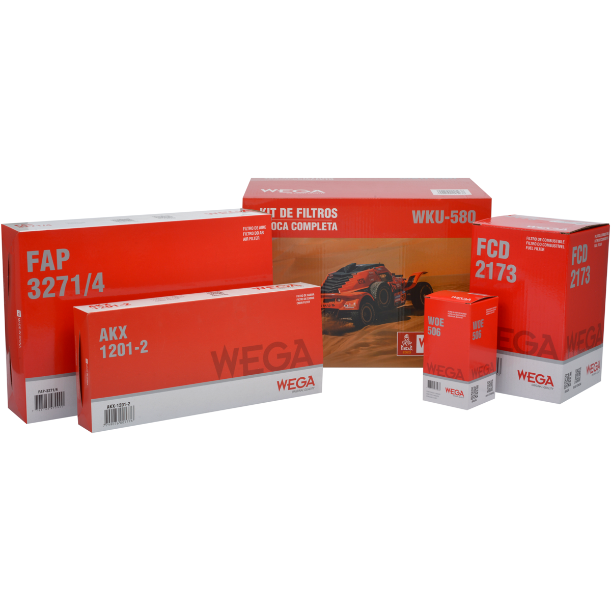 Kit Troca Completa Filtros Ar Combustível Óleo Cabine Master 2.3 16V Diesel 22/24 - Wega - WKU-580 - (6)
