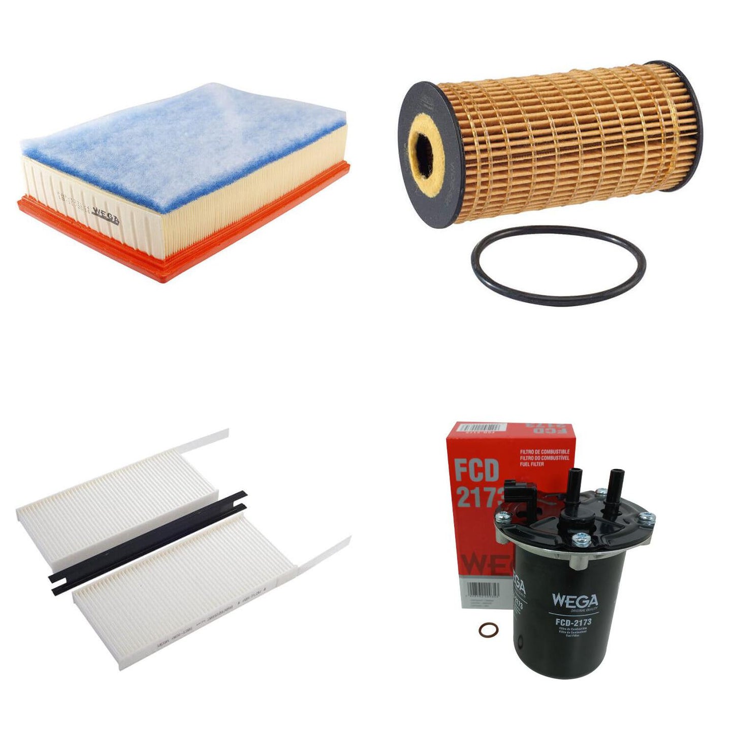 Kit Troca Completa Filtros Ar Combustível Óleo Cabine Master 2.3 16V Diesel 22/24 - Wega - WKU-580 - (9)