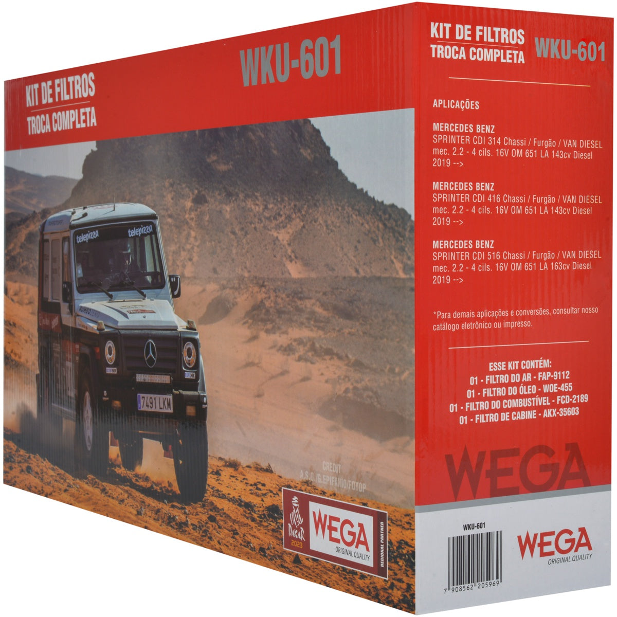 Kit Filtro Ar Óleo Comb Comb Cab MB Sprinter 314 416 516 CDI 2.2 16V OM651 19/24 - Wega - WKU-601 - (8)