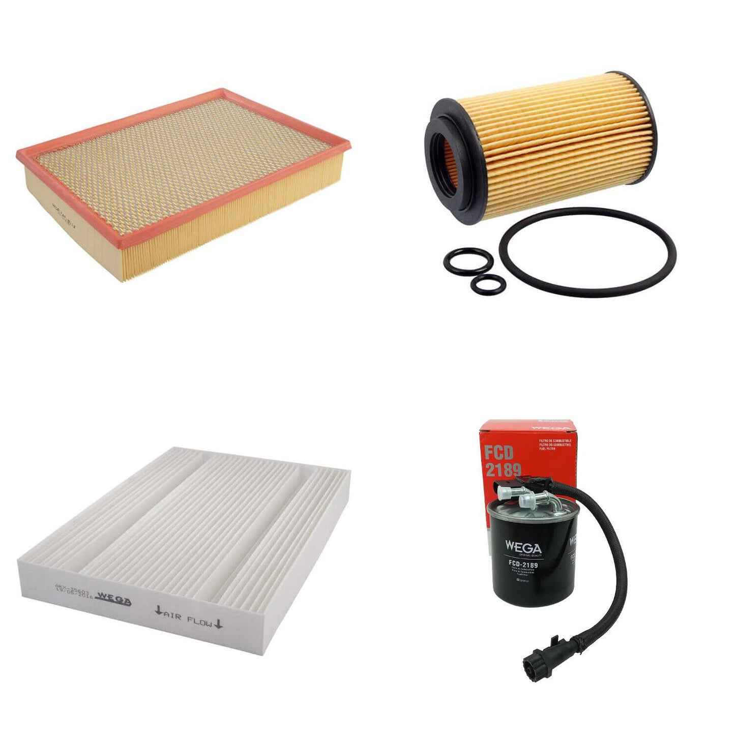 Kit Filtro Ar Óleo Comb Comb Cab MB Sprinter 314 416 516 CDI 2.2 16V OM651 19/24 - Wega - WKU-601 - (9)
