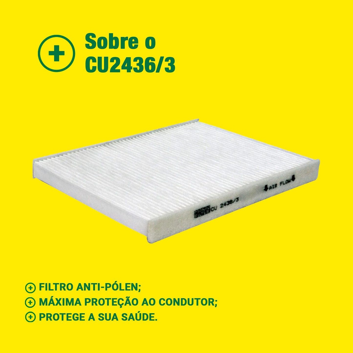 Filtro de Ar Condicionado Cabine - Mann-Filter - CU2436/3 - (3)