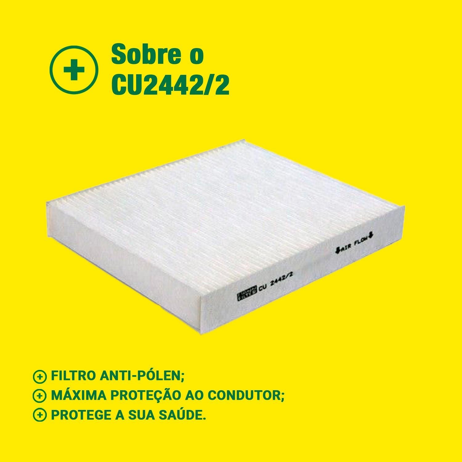 Filtro de Ar Condicionado Cabine - Mann-Filter - CU2442/2 - (3)