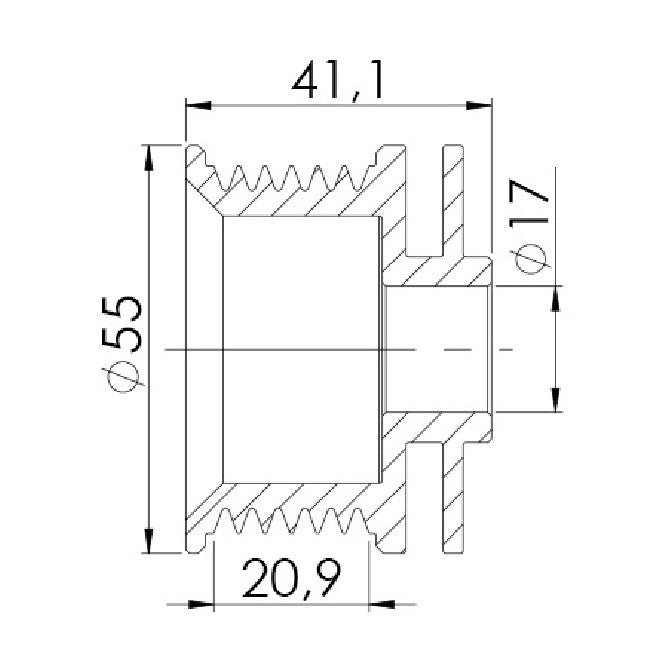 Polia para Alternador - Unifap - 3.412 - (4)