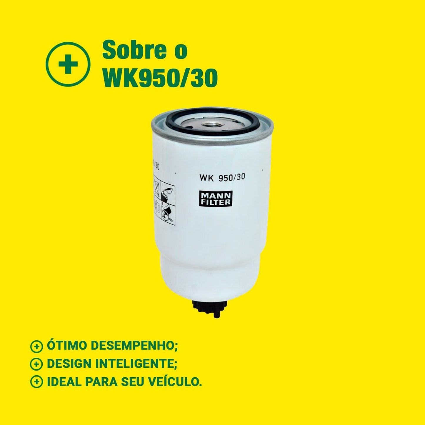Filtro Blindado de Combustível Separador de Água - Mann-Filter - WK950/30 - (3)