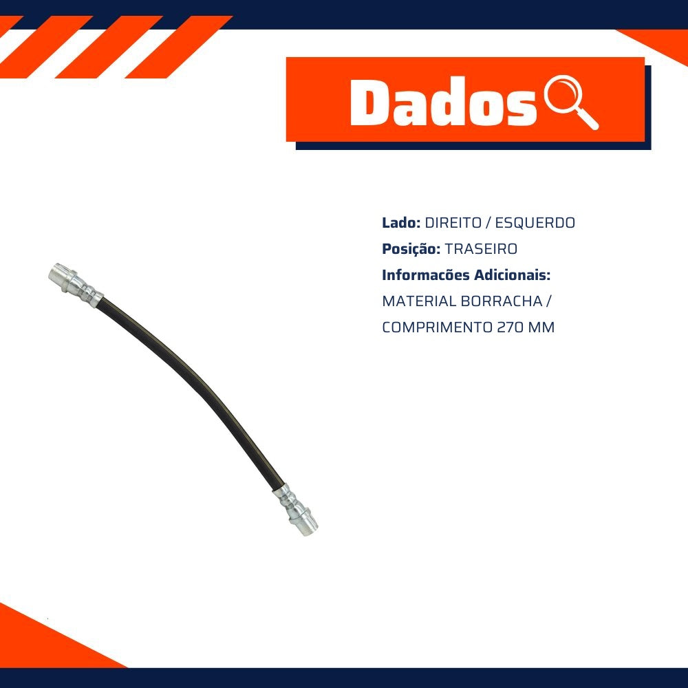 Mangueira Flexível de Freio Traseiro para Chevrolet Onix e Prisma - Norflex - 4113 - (1)