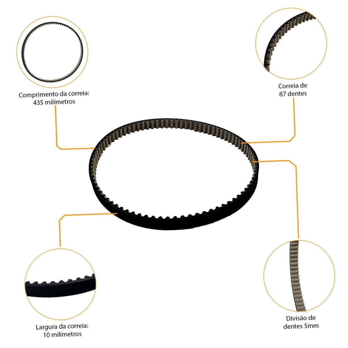 Correia Dentada Sincronizadora - Dayco - 087STP5M100HT - (2)