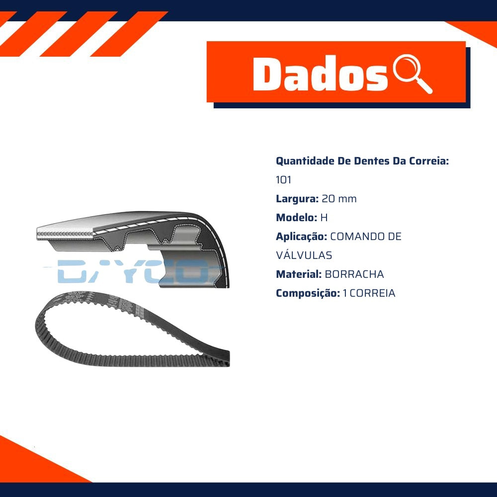 Correia Dentada Sincronizadora para Hyundai Atos e KIA Picanto - Dayco - 101SHP+200H - (7)