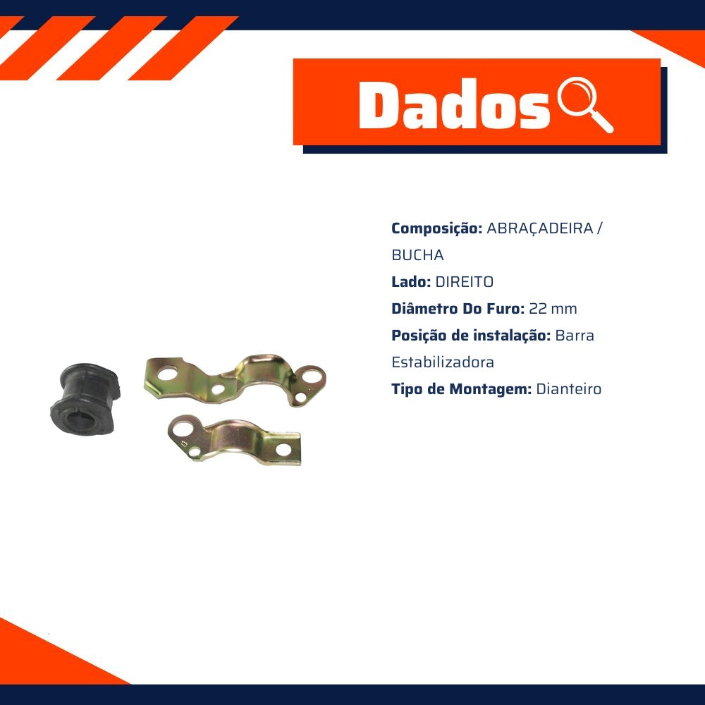 Kit da Barra Estabilizadora Dianteira Direita para Fiat Doblo - Kit & Cia - 10573 - (2)