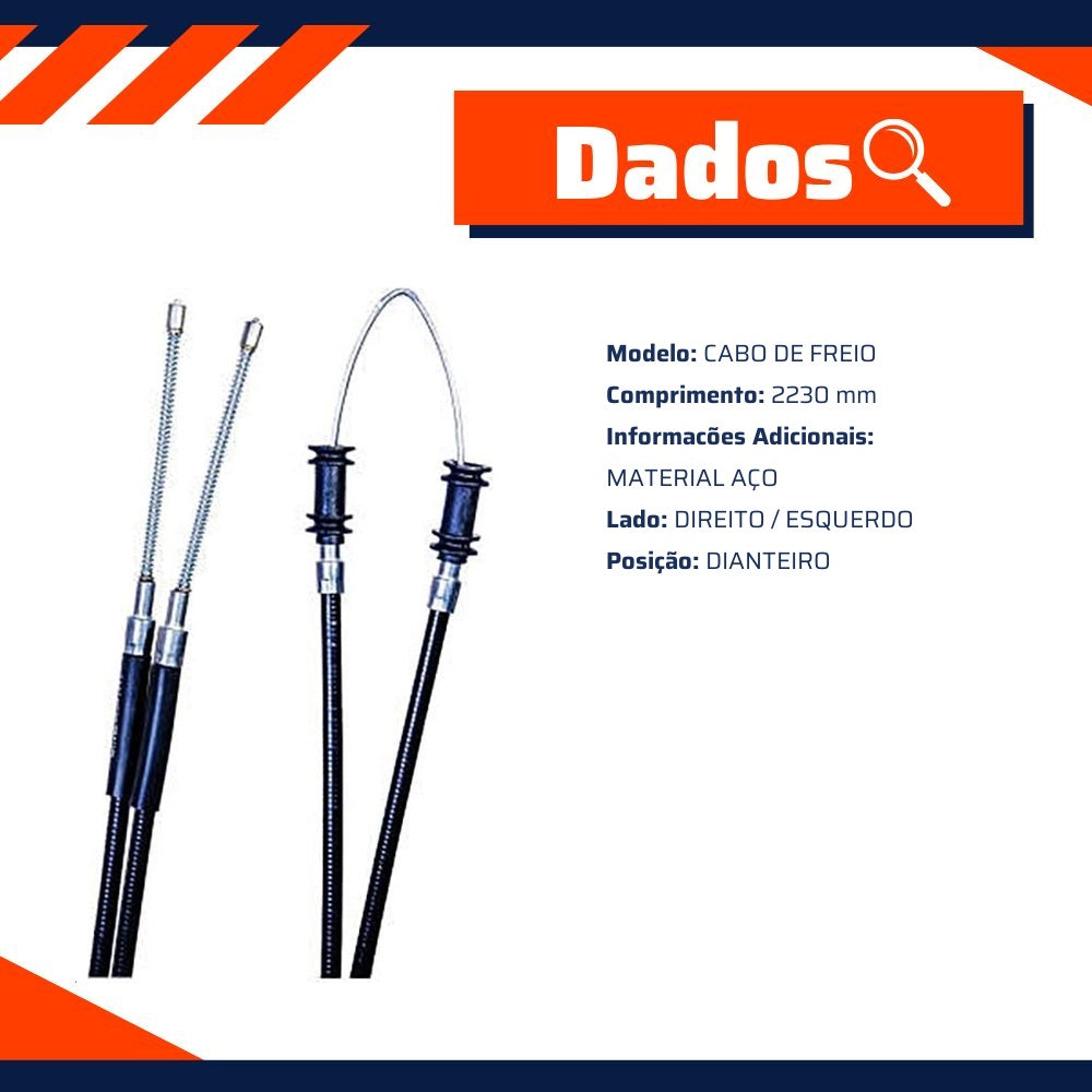 Cabo de Comando do Freio de Mão Dianteiro para Volkswagen Passat - IKS - 1205 - (1)