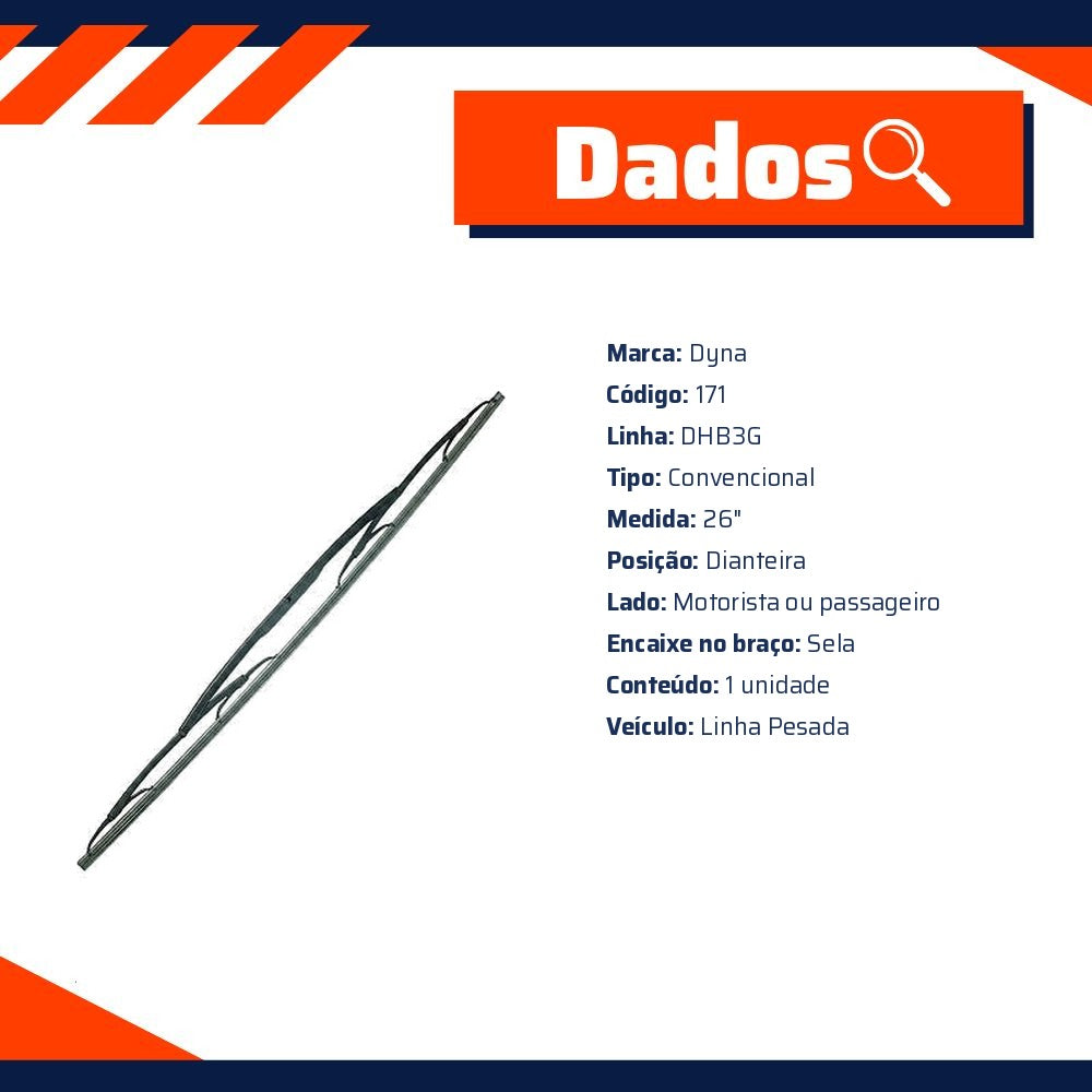 Palheta Limpador 26" - Dyna - 171 - (3)