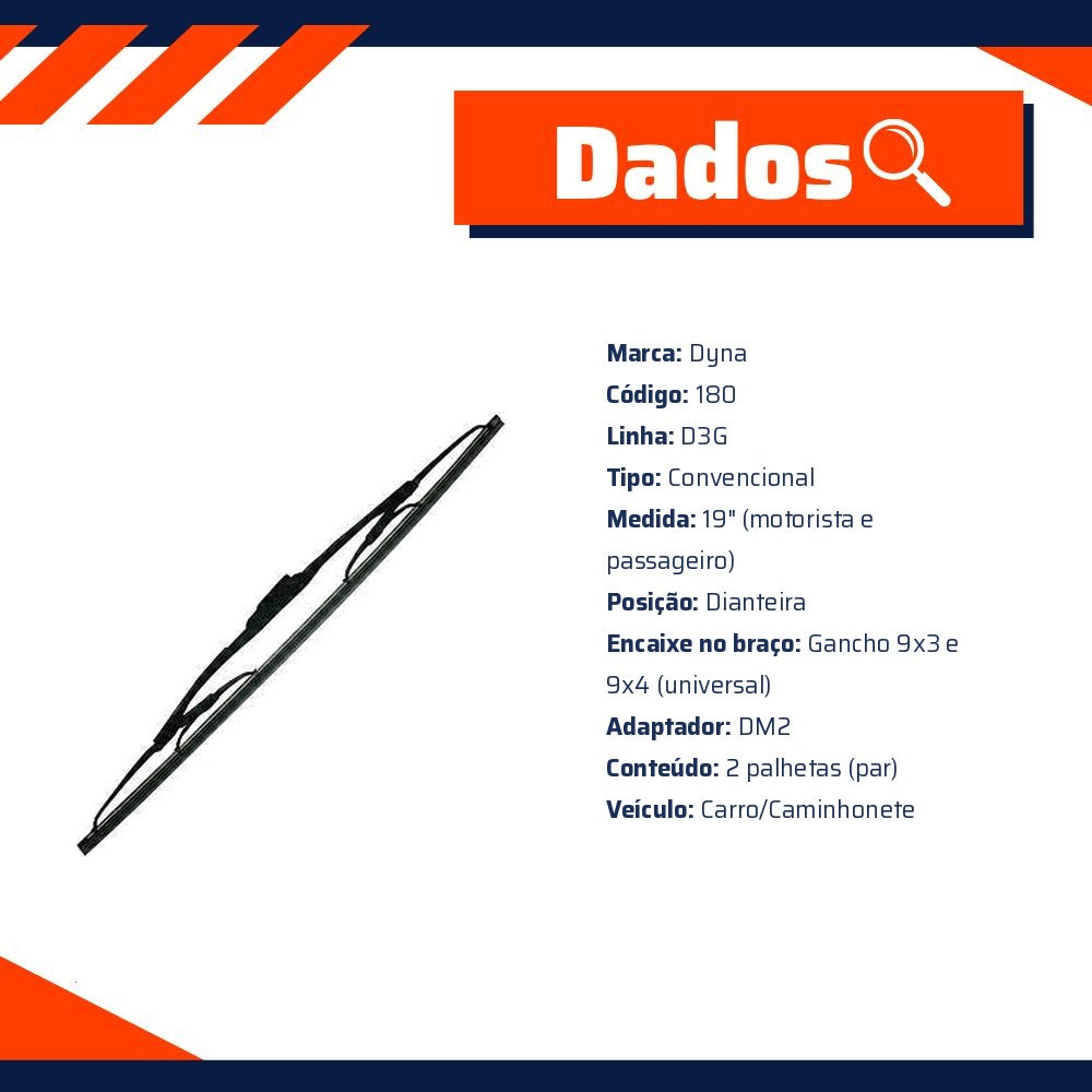Par Palhetas Convencional 19" - Dyna - 180 - (3)