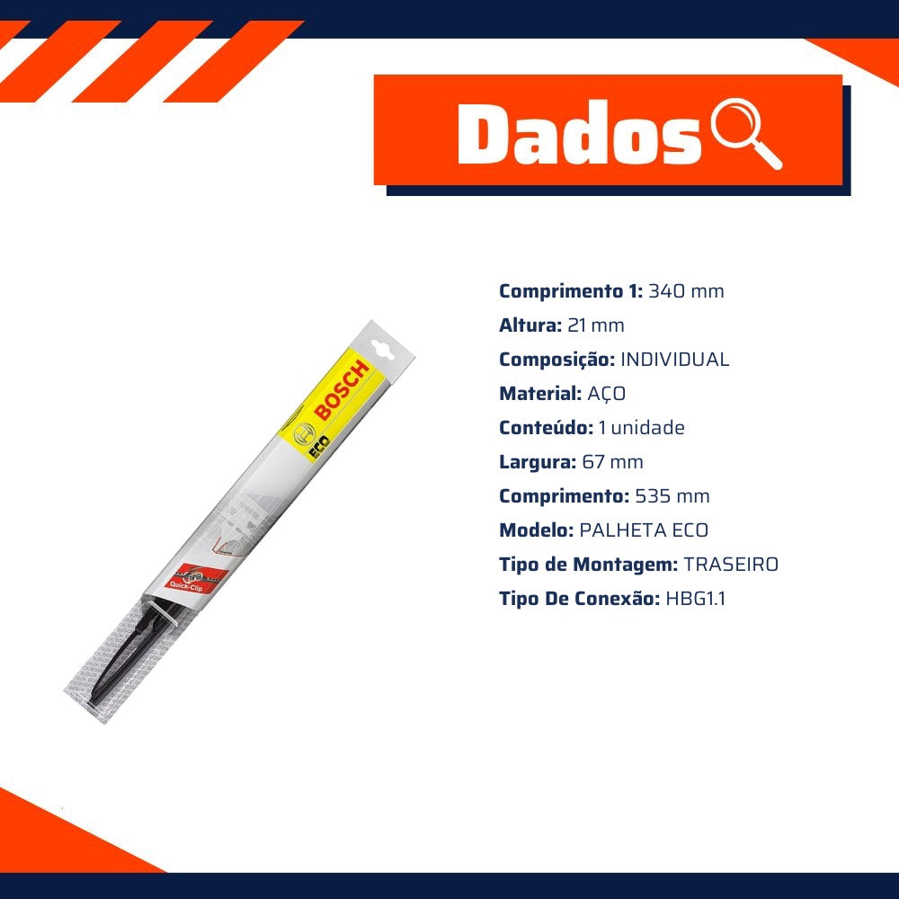 Palheta do Limpador de Para Brisa - Bosch - 3 397 004 911 - (2)