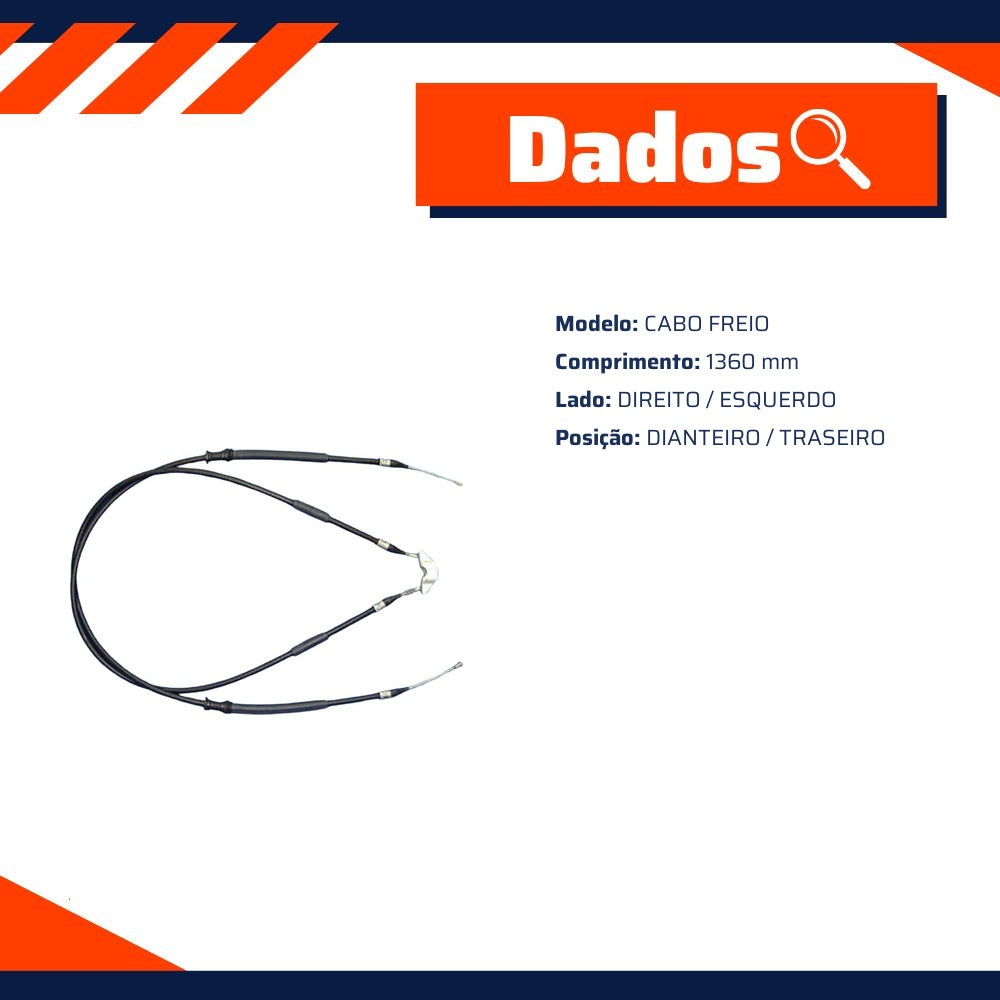 Cabo de Comando do Freio de Mão para Chevrolet Zafira - Fania - 30-507 - (1)
