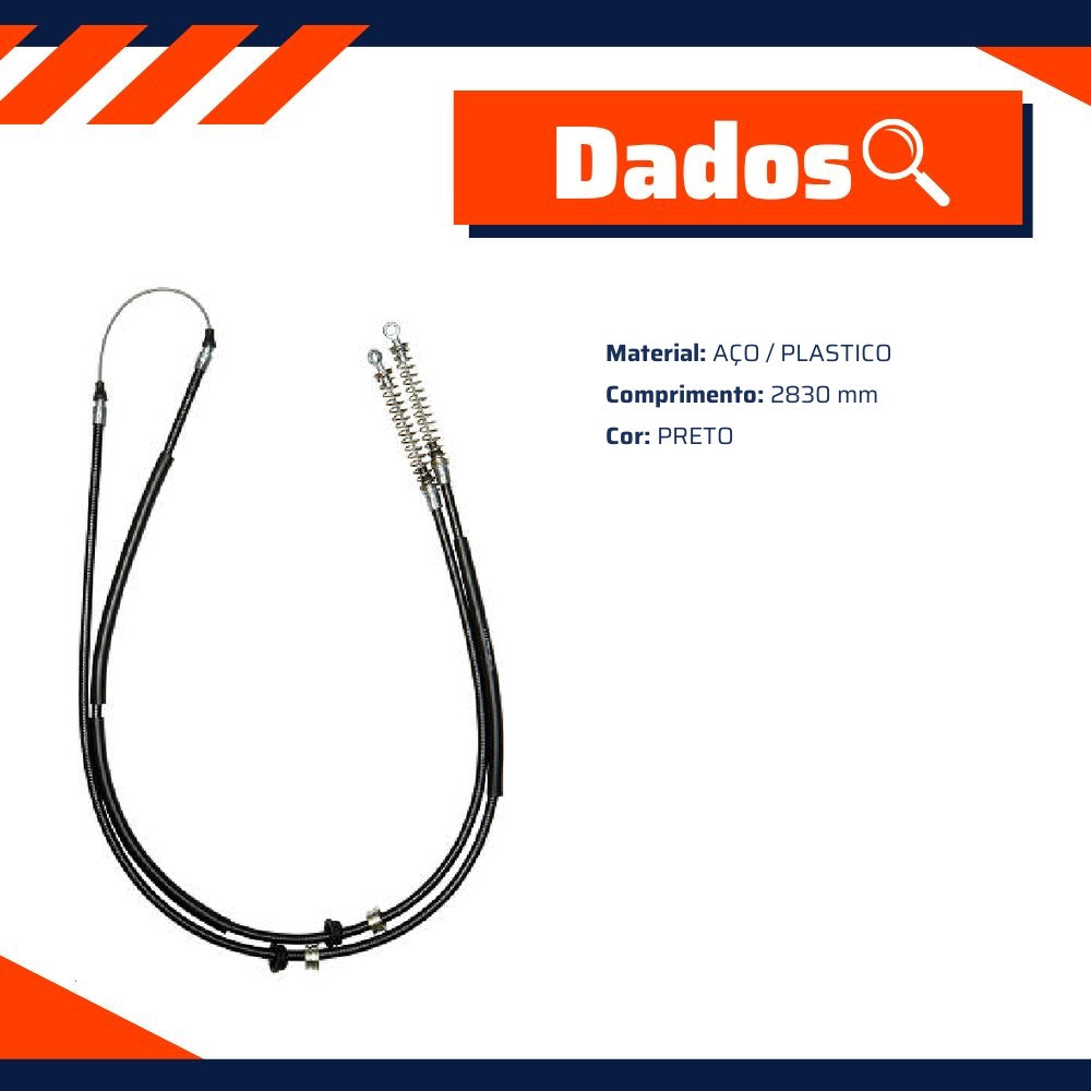 Cabo de Comando do Freio de Mão para Fiat Uno - IKS - 3235 - (8)