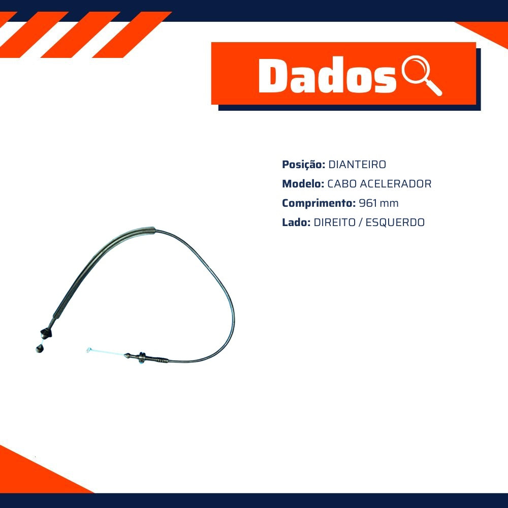 Cabo de Comando do Acelerador para Ford Courier e Fiesta - Fania - 34-411 - (1)