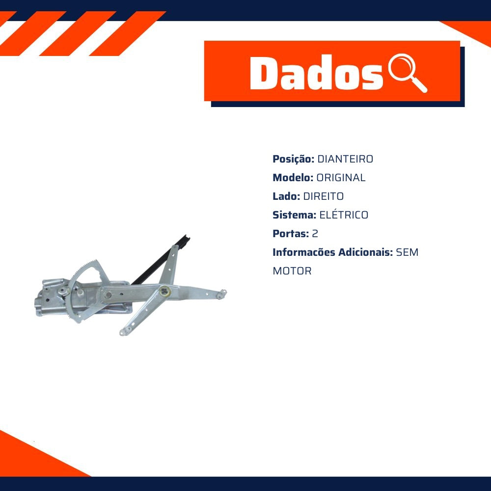Máquina do Vidro Elétrico Dianteiro Direito para Chevrolet Vectra - Micro - 41720 - (3)