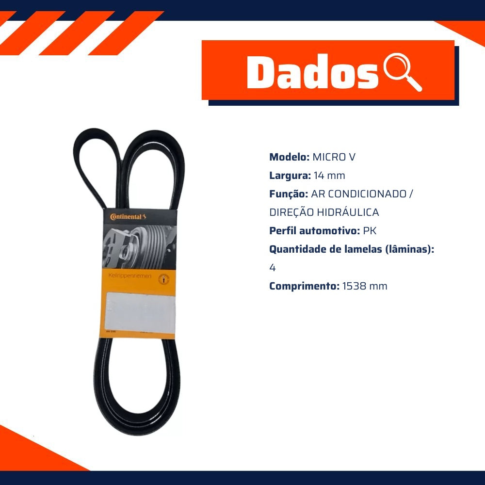 Correia Acessórios Micro V - Continental Contitech - 4PK1538 - (1)