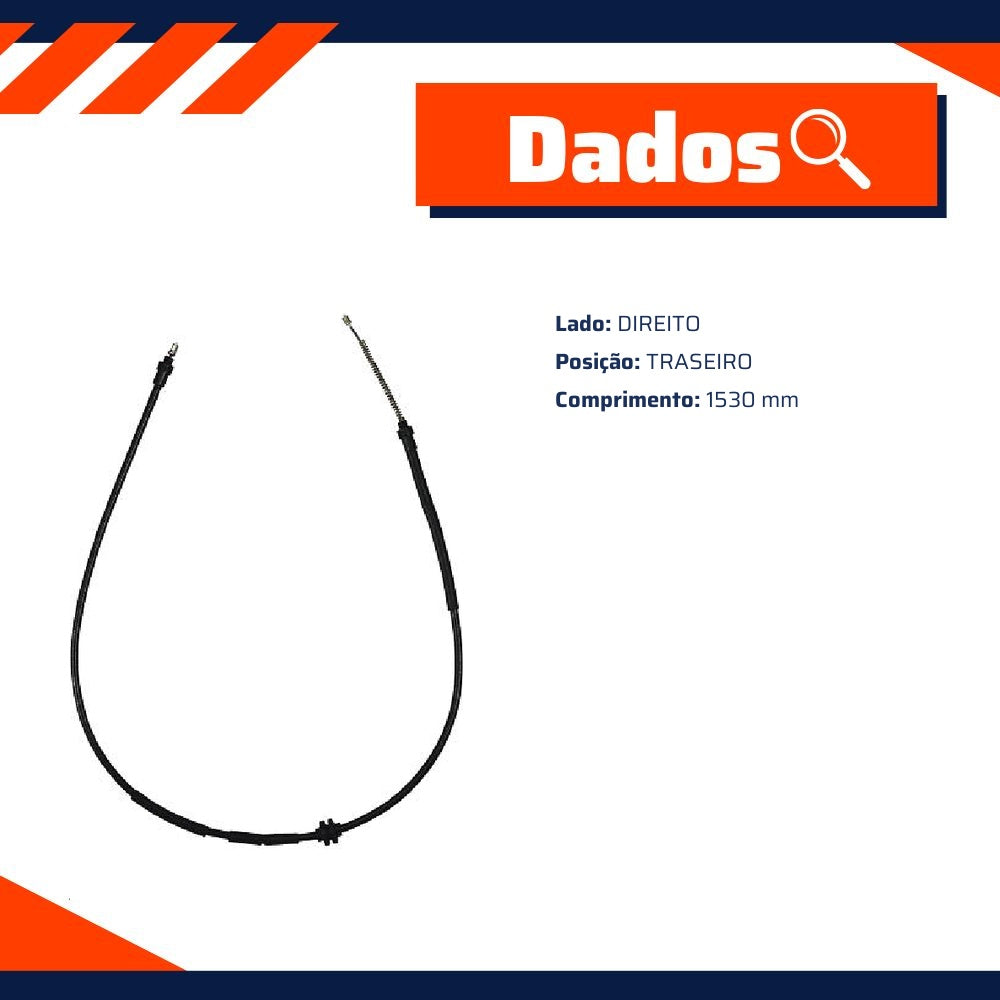 Cabo de Comando do Freio de Mão Direito para Renault Kwid - IKS - 72717 - (8)