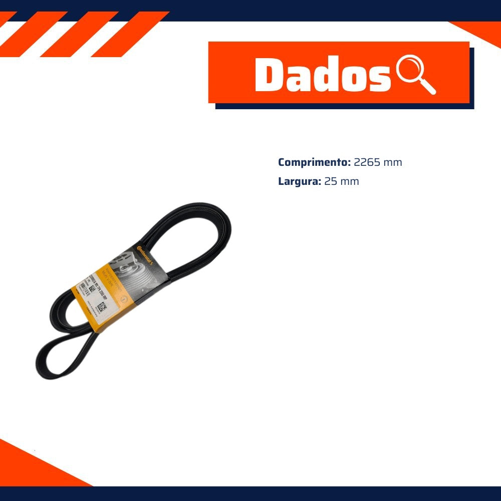 Correia de Acessórios 25X2265mm para Jeep Grand Cherokee - Continental Contitech - 7PK2265 - (8)