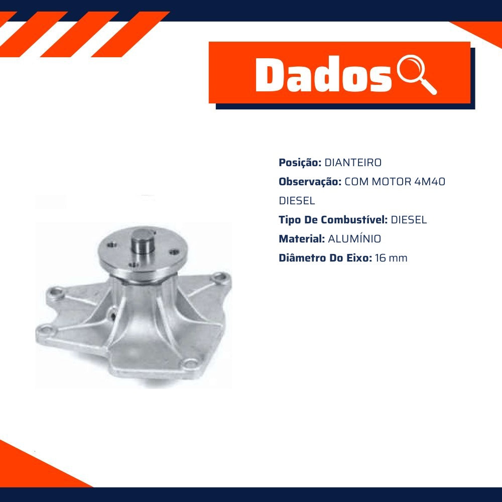 Bomba D'Água para Mitsubishi L200 e Pajero Full - Indisa - 854504 - (2)