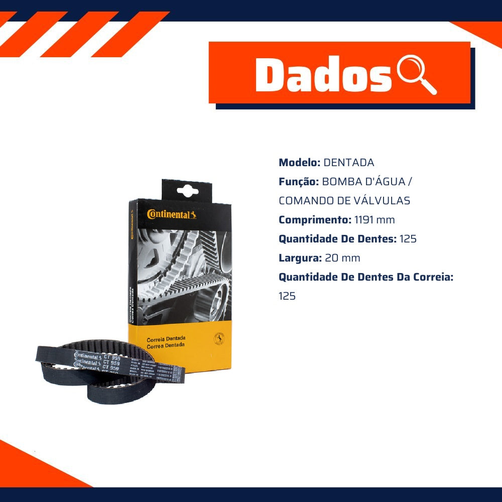 Correia Dentada Sincronizadora - Contitech - CT959 - (3)