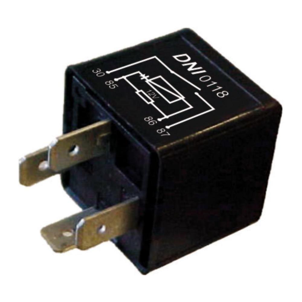Relê 12V Auxiliar Cor 40Ah 4 Terminais - DNI - 0118 - (1)