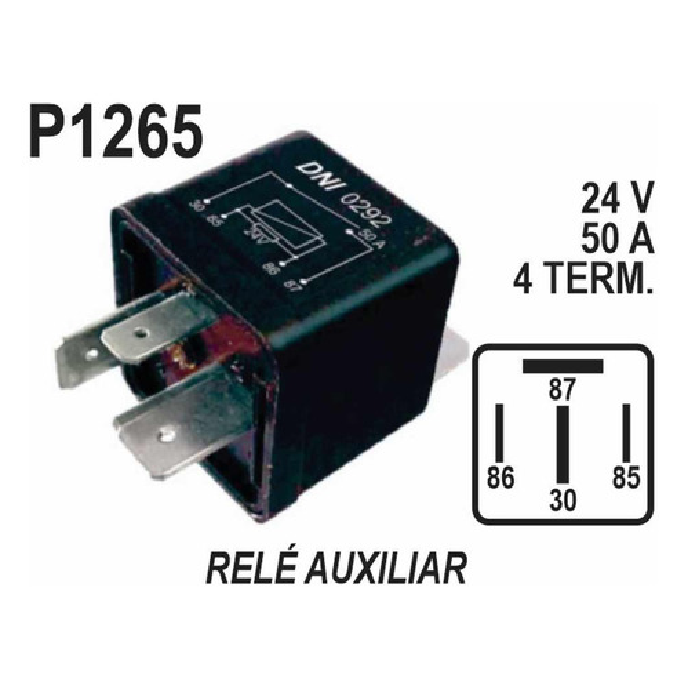 Relê Auxiliar 24V 4 Conexões - DNI - 0292 - (1)