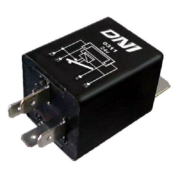 Relê de Parada 24V 4 Terminais com Suporte - DNI - 0311 - (1)