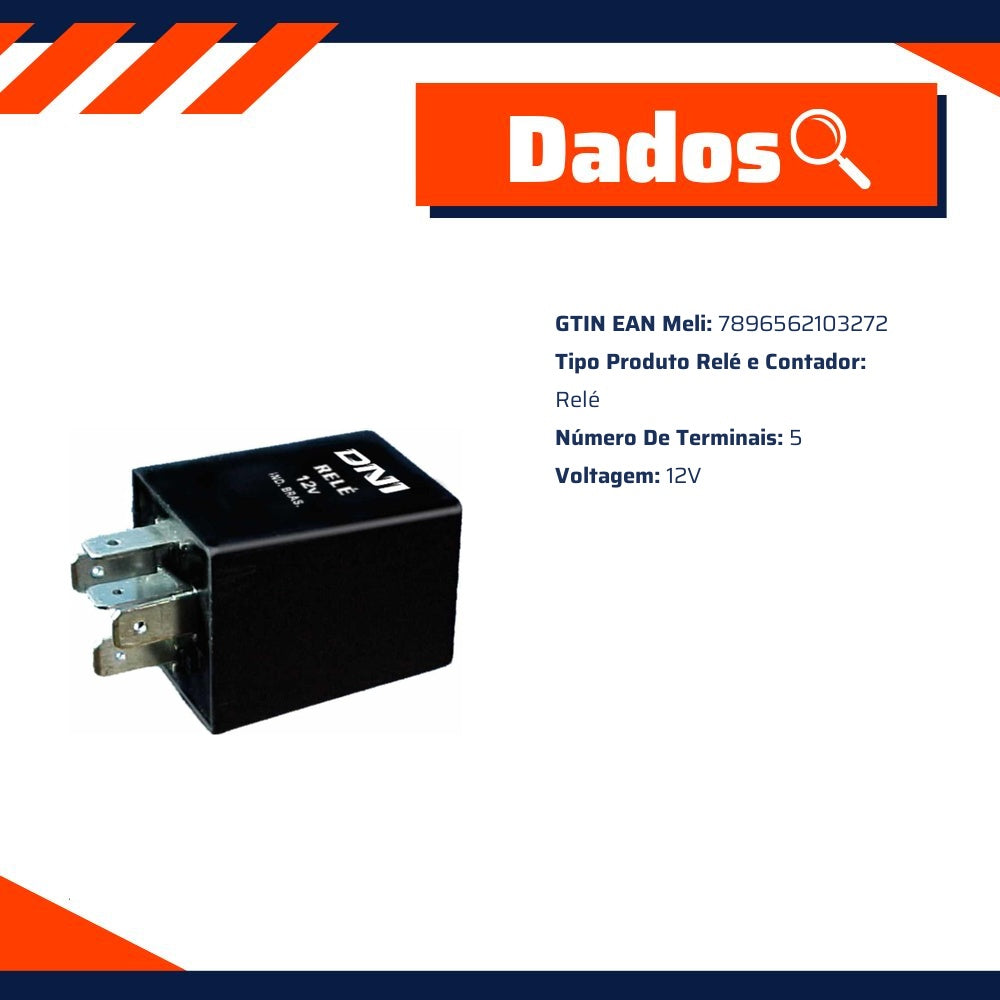 Relê Temporizador 12V 5 Conexões - DNI - 0327 - (2)
