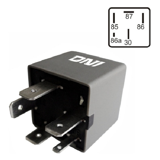 Relê 12V 5 Terminais Cor Preto - DNI - 8152 - (1)