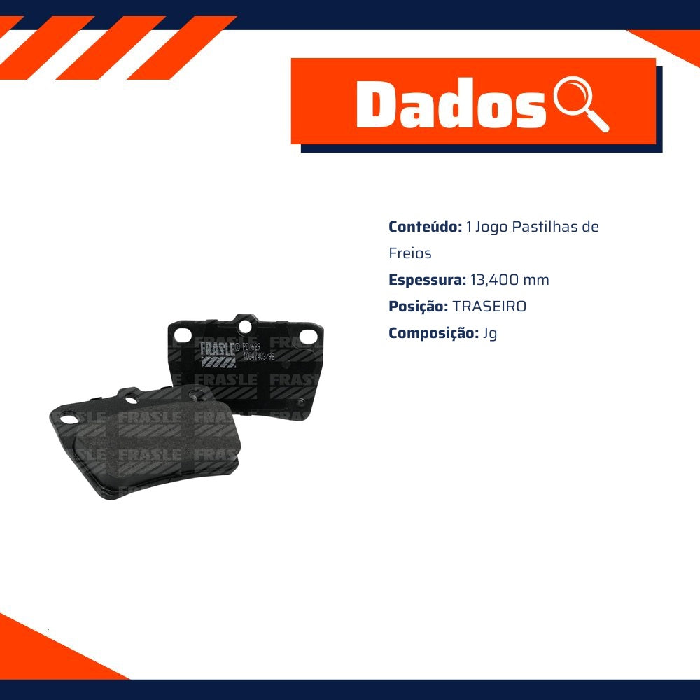 Pastilha de Freio Traseira para Chery Tiggo e Toyota RAV4 - Fras-le - PD/629 - (6)