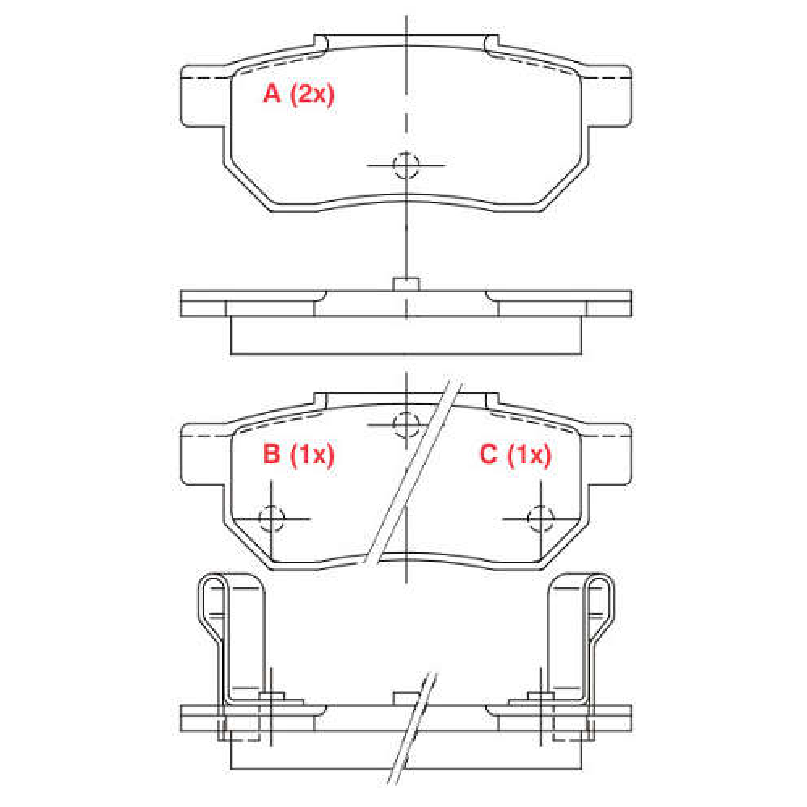 Pastilha de Freio Traseira - WILLTEC - PW125 - (1)
