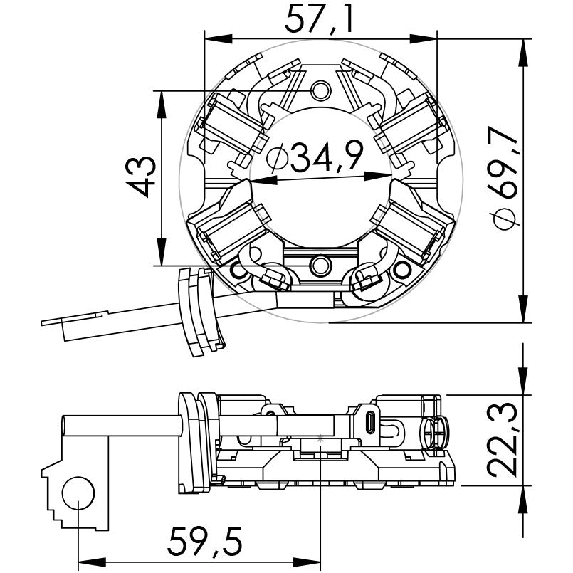 Porta Escovas para Motor de Partida com 4 Escovas - Unifap - 1.125/4 - (3)