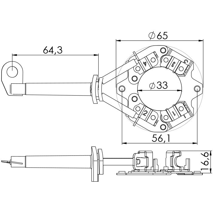 Porta Escovas para Motor de Partida com 4 Escovas - Unifap - 1.135/4 - (3)