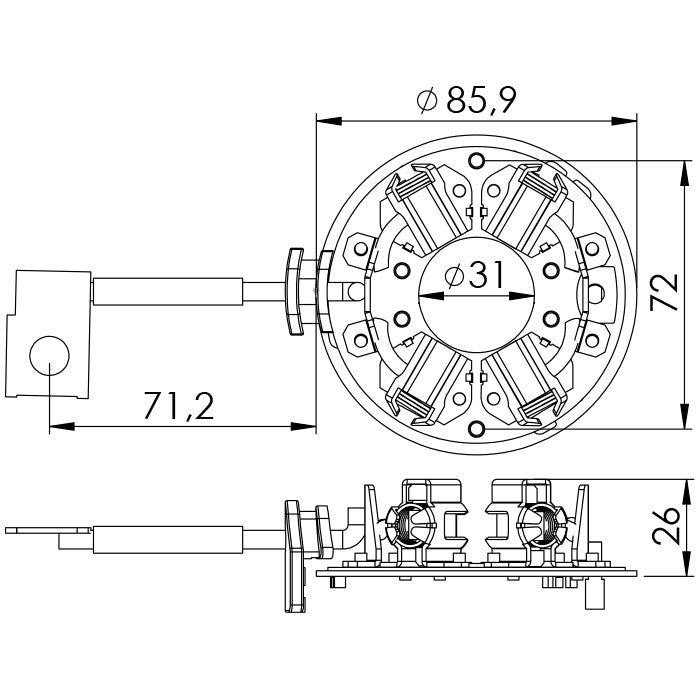 Porta Escovas para Motor de Partida com 4 Escovas - Unifap - 1.164/4 - (3)