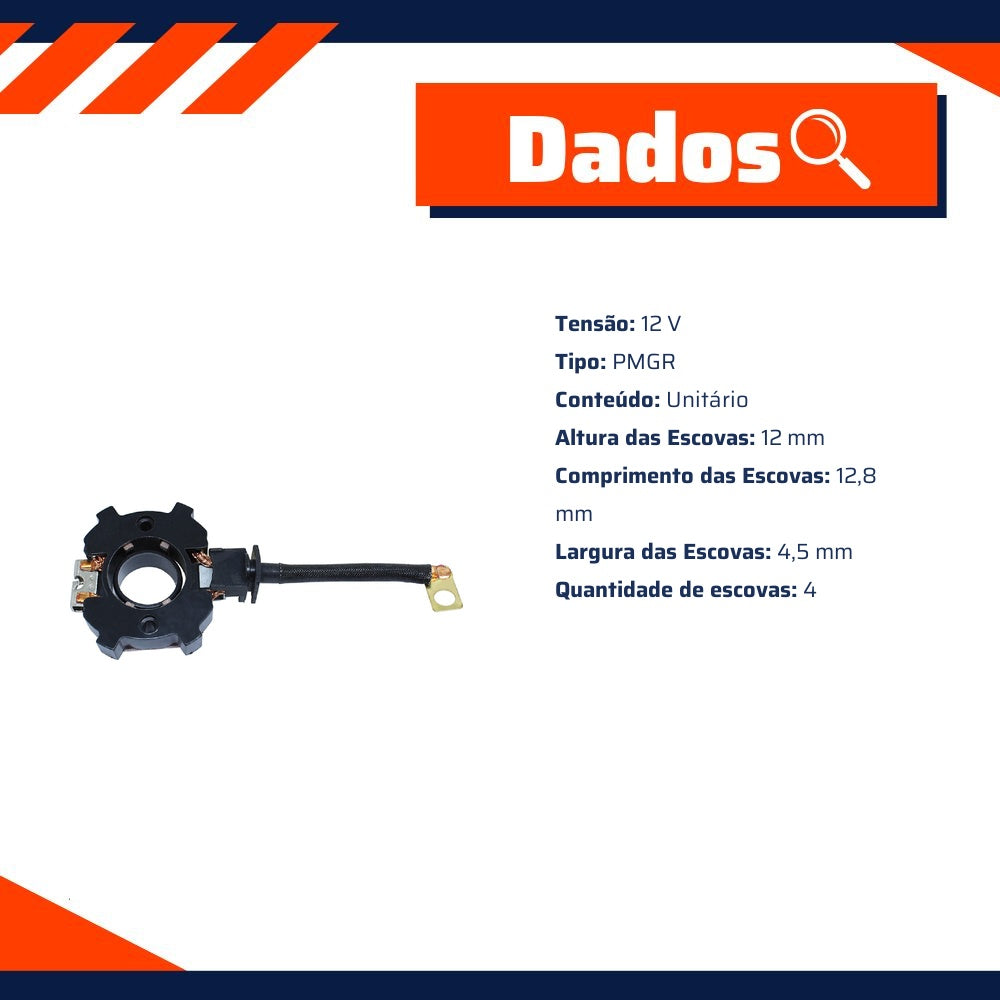 Porta Escovas para Motor de Partida com 4 Escovas - Unifap - 1.178/4 - (3)