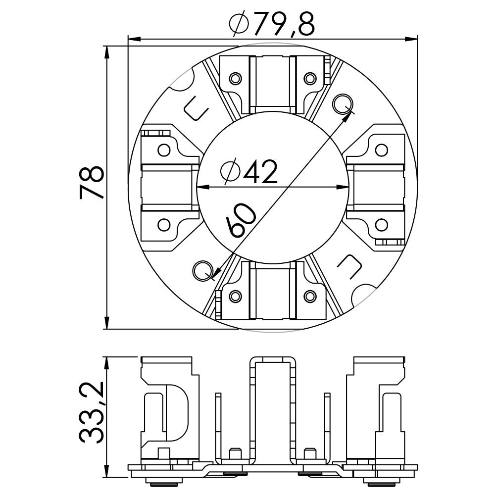 Porta Escovas para Motor de Partida com 4 Escovas - Unifap - 1.190/4 - (3)