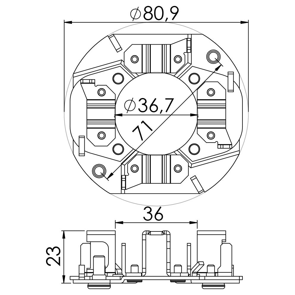 Porta Escovas para Motor de Partida com 4 Escovas - Unifap - 1.207/4 - (3)