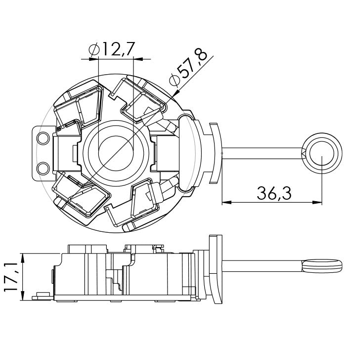 Porta Escovas para Motor de Partida com 4 Escovas - Unifap - 1.242/4 - (3)