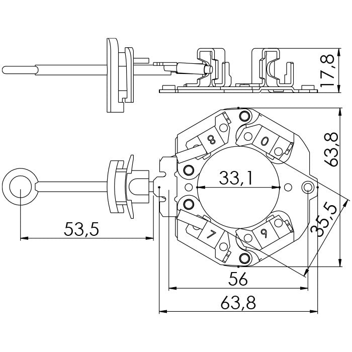 Porta Escovas para Motor de Partida com 4 Escovas - Unifap - 1.259/4 - (3)
